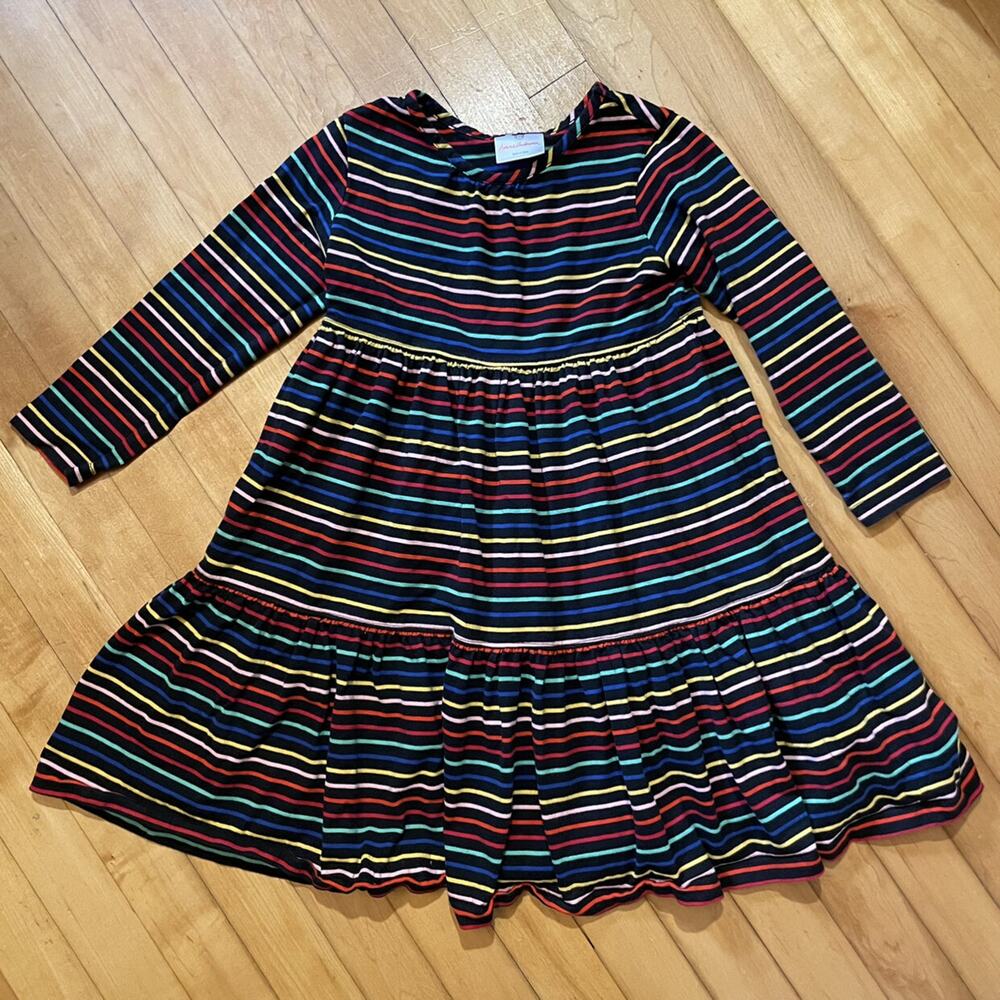 HA 110 Rainbow Striped Tiered Dress